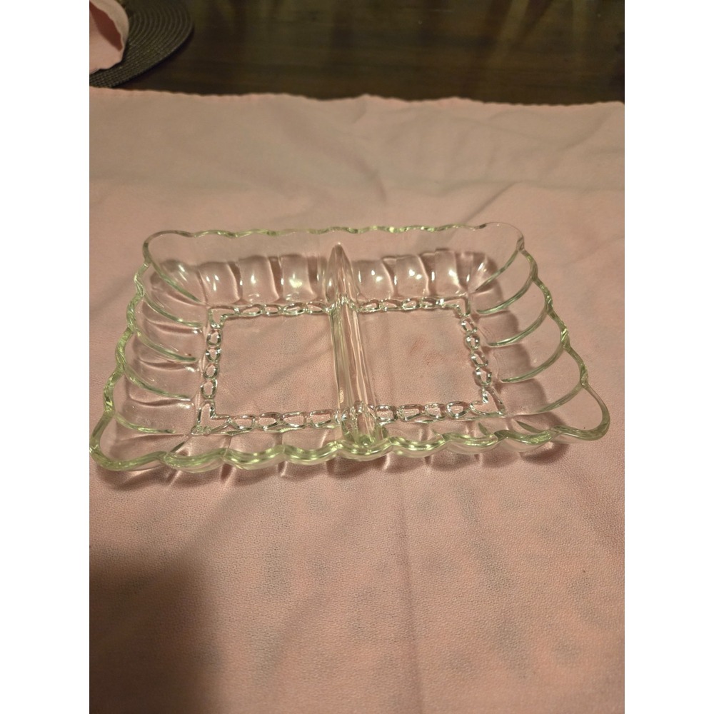 vintage glass serving tray possibly Indiana glass